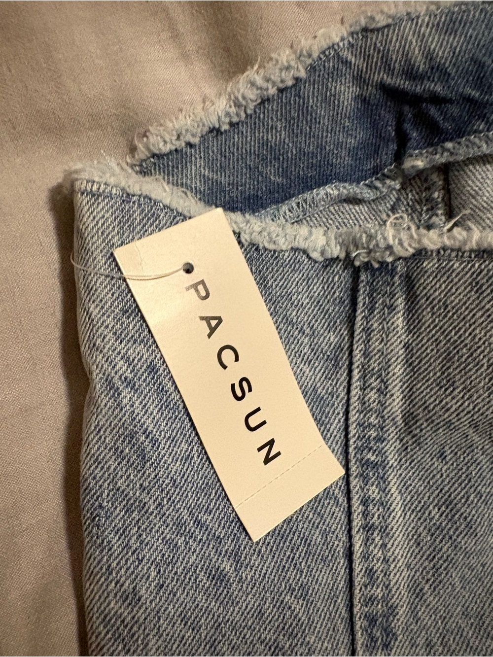 PacSun Light Blue Distressed Denim Corset Top - Picture 3 of 3
